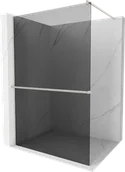 Ścianki i drzwi prysznicowe - Mexen Kioto+ ścianka prysznicowa z półką Walk-in 130 x 200 cm, grafit, nikiel szczotkowany - 800-130-121-97-40 - miniaturka - grafika 1