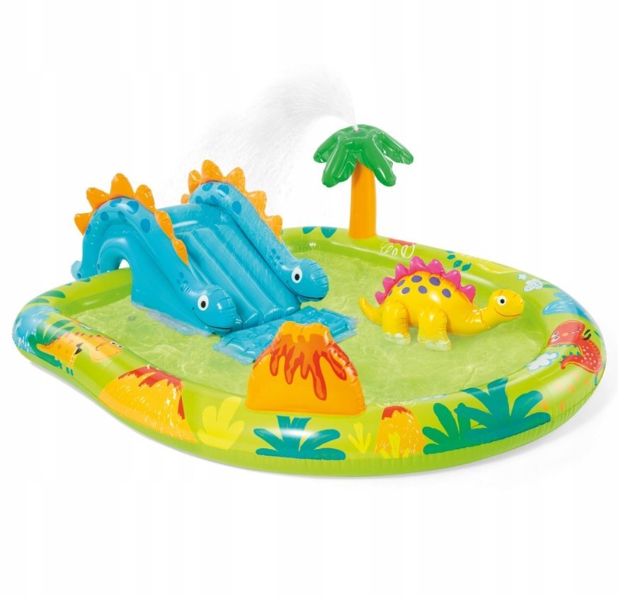 PLAC ZABAW DMUCHANY DINO ZE ZJEŻDŻALNIĄ INTEX 191x152x52cm 57166 KREATYWNY