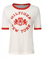 Koszulki i topy damskie - Tommy Hilfiger - T-shirt damski, biały - miniaturka - grafika 1