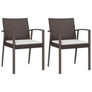 Fotele i krzesła ogrodowe - Krzesła ogrodowe z poduszkami, 2 szt., brązowe, 56 - miniaturka - grafika 1