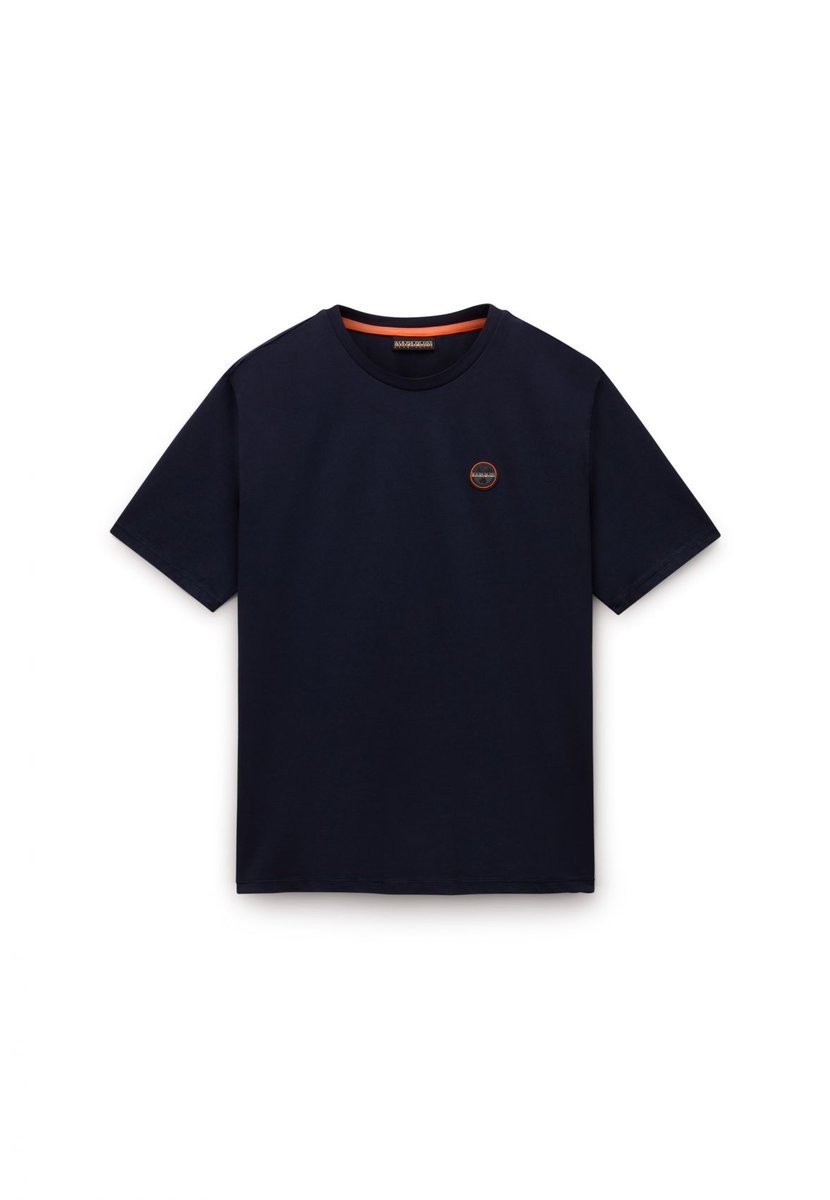 t-shirt uomo napapijri s-badge np0a8949 1761 blu marine