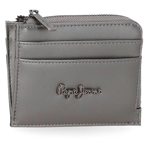 Pepe Jeans Ruby Portfel z uchwytem na karty Szary 11,5x8x1,5 cm Poliester i PU by Joumma Bags, Szary, Talla única, Portfel na karty