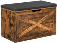 Ławki do przedpokoju - Loftowa skrzynia z siedziskiem rustykalny brąz F8-S86 - miniaturka - grafika 1