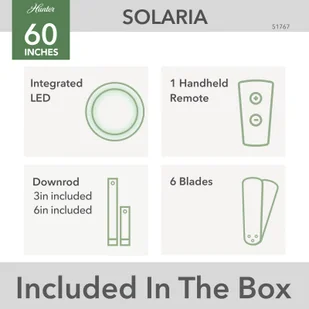 Wentylator sufitowy LED Hunter Solaria DC IP44 Ø 152 - Wentylatory sufitowe - miniaturka - grafika 1
