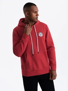 Męska bluza dresowa kangurka z kapturem czerwona V1 OM-SSNZ-0144 XXL - Bluzy męskie - miniaturka - grafika 1