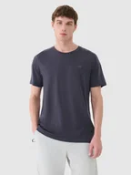 Koszulki męskie - 4F Koszulka trekkingowa z wełną Merino męska 4FWSS25TFTSM1268-22S Czarny Roz. XXL - miniaturka - grafika 1