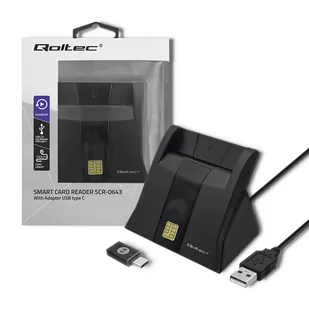 Qoltec Inteligentny czytnik chipowych kart ID | USB 2.0 | Plug&play - Czytniki kart pamięci - miniaturka - grafika 1