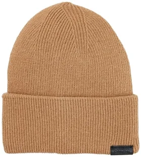 Calvin Klein Męska skórzana czapka z daszkiem Docker Beanie z dzianiny, Naturalne khaki, Rozmiar uniwersalny - Czapki damskie - miniaturka - grafika 1