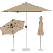 Parasole ogrodowe - Uniprodo Parasol ogrodowy szarobrązowy sześciokątny 270 cm uchylny UNI_UMBRELLA_R270TA_N - miniaturka - grafika 1
