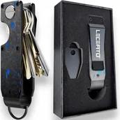 Etui na klucze - LECERTO ALUMINIOWE ETUI BRELOK NA KLUCZE NIEBIESKI CARBON - miniaturka - grafika 1
