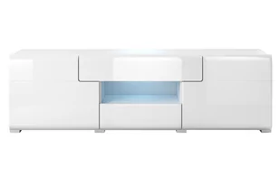 Szafka RTV dwudrzwiowa z szufladami i wnęką Toledo 41 - biały połysk - Szafki RTV - miniaturka - grafika 3