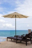 Parasole ogrodowe - Parasol z masztem centralnym SAMOS 3m Taupe - Focus Garden - miniaturka - grafika 1