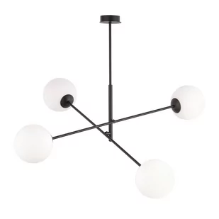 Emibig LINEAR 4 BLACK/OPAL 1169/4 lampa sufitowa żyrandol nowoczesny klosze 1169/4 - Lampy sufitowe - miniaturka - grafika 2