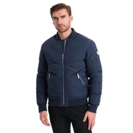 Kurtki męskie - Kurtka męska bomberka pikowana metalowe zamkami granat V2 OM-JALP-0143 XXL - miniaturka - grafika 1