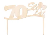 Urodziny dla dorosłych - Congee.pl Topper drewniany na tort 70 sto lat - 1 szt. DTU70-3-DR - miniaturka - grafika 1
