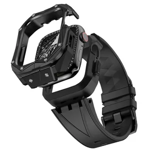 Kingxbar CYF140 2w1 pancerne etui Apple Watch 8, 7 (45 mm) ze stali nierdzewnej z paskiem złote - Akcesoria do smartwatchy - miniaturka - grafika 2