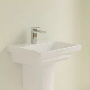 Villeroy & Boch Subway 3.0 Umywalka meblowa 55x44 cm z otworem na baterię bez przelewu z powłoką CeramicPlus weiss alpin 4A7056R1 - Umywalki - miniaturka - grafika 1