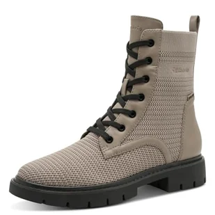 TAMARIS Damskie buty Comfort Lace Boot Flat Warm Insole + TEX półdługie kozaki, taupe, 42 EU, szarobrązowy, 42 EU - Kozaki damskie - miniaturka - grafika 1