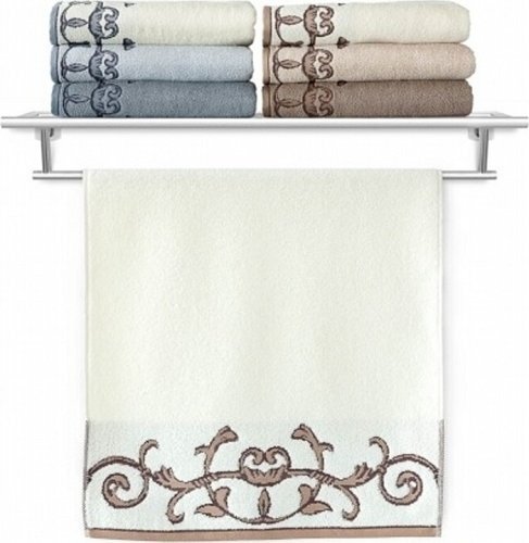 Ręcznik frotte Barocco I. kremowy 50x100 cm - bawełna