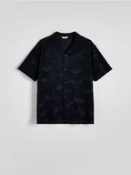 Koszule męskie - Reserved - Wzorzysta koszula comfort fit - granatowy - miniaturka - grafika 1