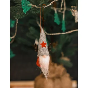 ZAWIESZKA DEKORACYJNA ŚWIĄTECZNA 9CM MIKOŁAJ SZARY - Ozdoby bożonarodzeniowe - miniaturka - grafika 1
