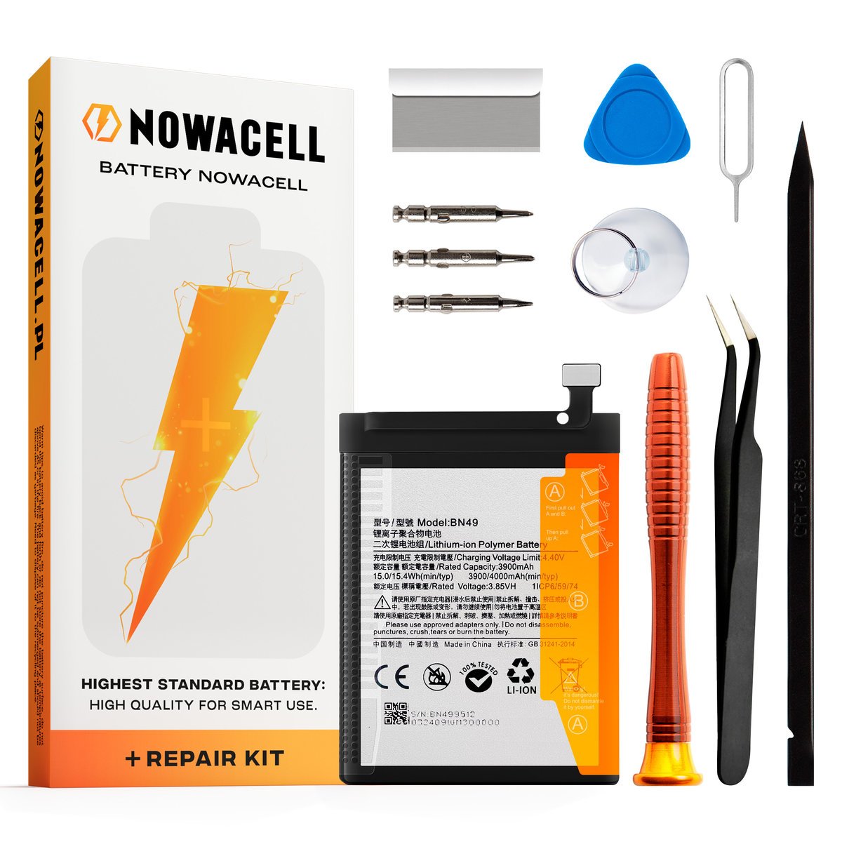 Bateria BN49 do Xiaomi Redmi 7A, 4000 mAh, Zestaw Naprawczy