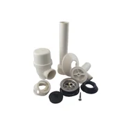 Syfony - Syfon butelkowy do umywalki z sitkiem metalowym i odpływem do pralki - pojedynczy WADEP - miniaturka - grafika 1