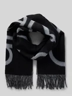 Apaszki i szaliki męskie - Szal z wełny z detalem z logo - miniaturka - grafika 1