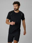 Koszulki sportowe męskie - 4F Koszulka do biegania szybkoschnąca męska - czarna XL - miniaturka - grafika 1