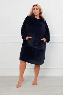 Bluza polarowa oversize Forio granatowa uni - Szlafroki damskie - miniaturka - grafika 1
