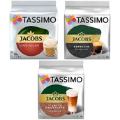 Kawa w kapsułkach i saszetkach - Zestaw kapsułek Tassimo Jacobs Latte Macchiato Classico 8 szt. + Cafe Au Lait 16 szt. + Espresso Classico 16 szt. - miniaturka - grafika 1