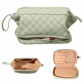 Kosmetyczki, organizery i kuferki - Kosmetyczka damska, wodoodporna Abiudeng, zielona - miniaturka - grafika 1