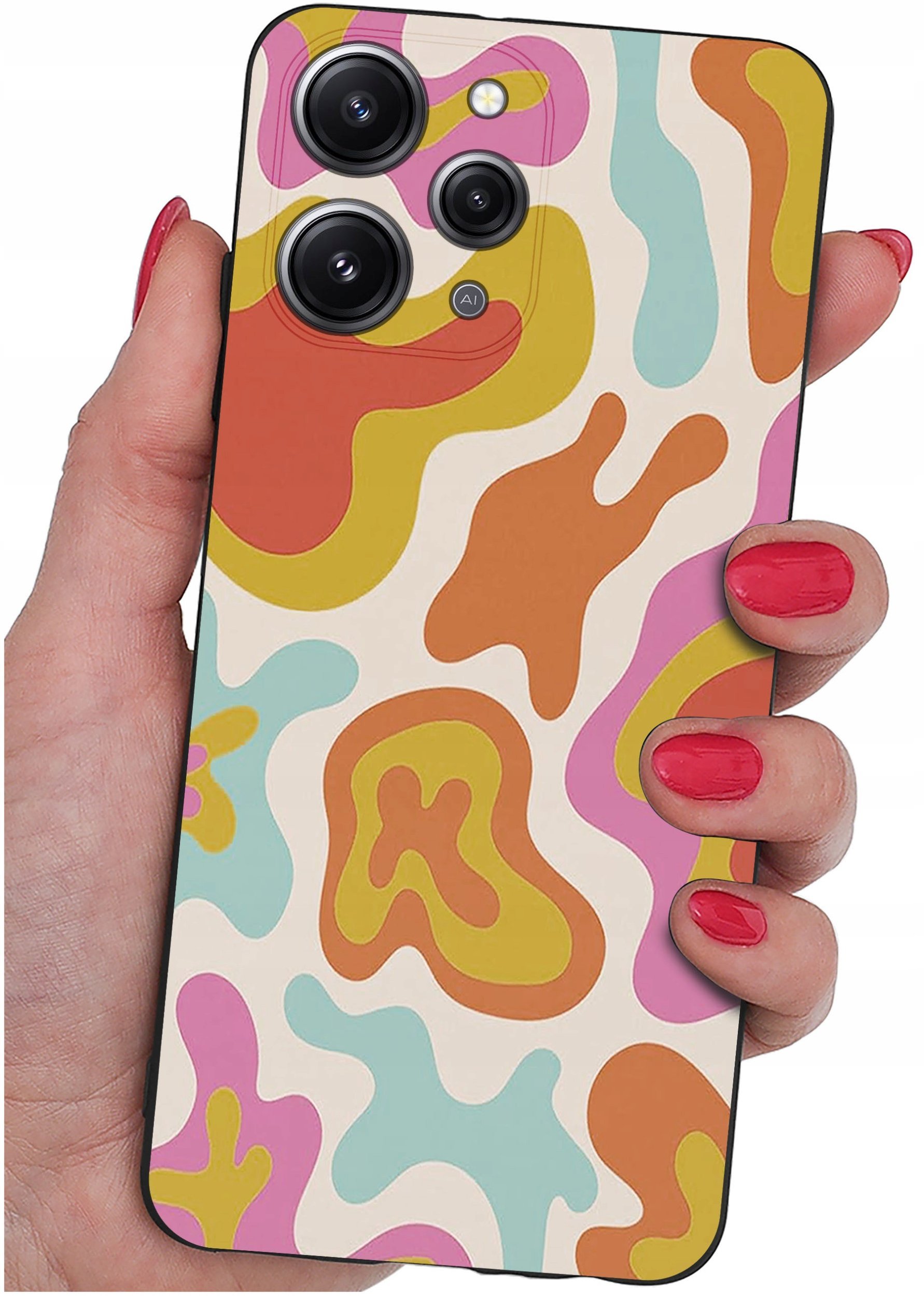 Etui do Xiaomi Redmi 12 4G WZORYSILIKONOWE MATT CASE + SZKŁO 9H