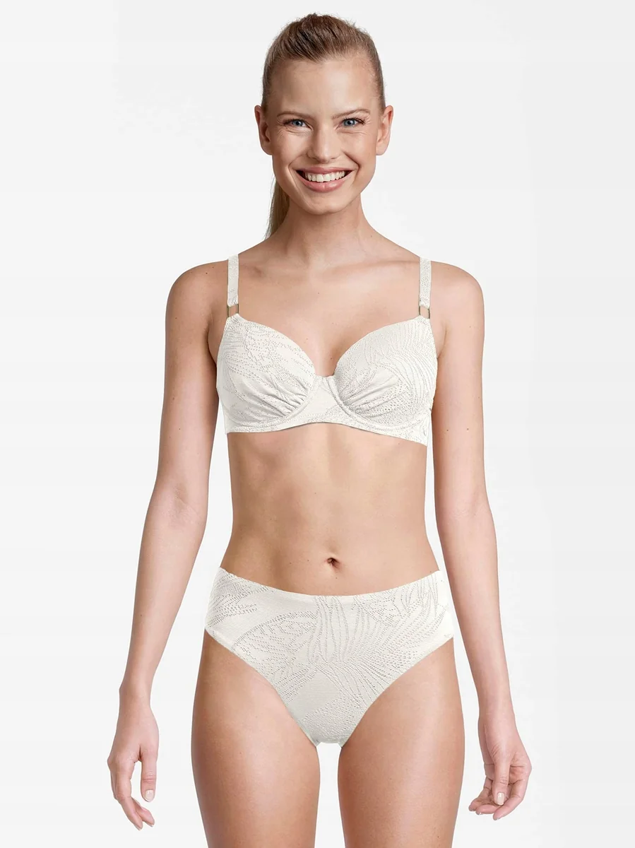 TAMARIS BIKINI GÓRA USZTYWNIANA W KWIATOWY WZÓR ECRU 48D 7FA
