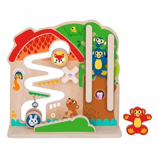 TOOKY TOY Drewniana Tablica Manipulacyjna Montessori Labirynt - Zabawki zręcznościowe - miniaturka - grafika 1