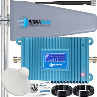 System przekazu sygnału AV Signaflex Zestaw Wzmacniacz Gsm Blue Lcd Gsm980 + T2 23Dbi 15M + 1X Grzybek - Inne akcesoria audio-wideo - miniaturka - grafika 1