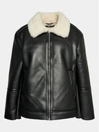 Kurtki damskie - Gina Tricot Kurtka z imitacji skóry 20499 Czarny Regular Fit - miniaturka - grafika 1