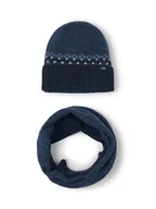 Czapki dla dzieci - Mayoral Komplet czapka i komin 10069 Granatowy - miniaturka - grafika 1