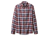 Koszule męskie - esmara Men Koszula flanelowa męska z bawełny (Kratka/ granatowy/ czerwony/ biały, L (41/42)) - miniaturka - grafika 1