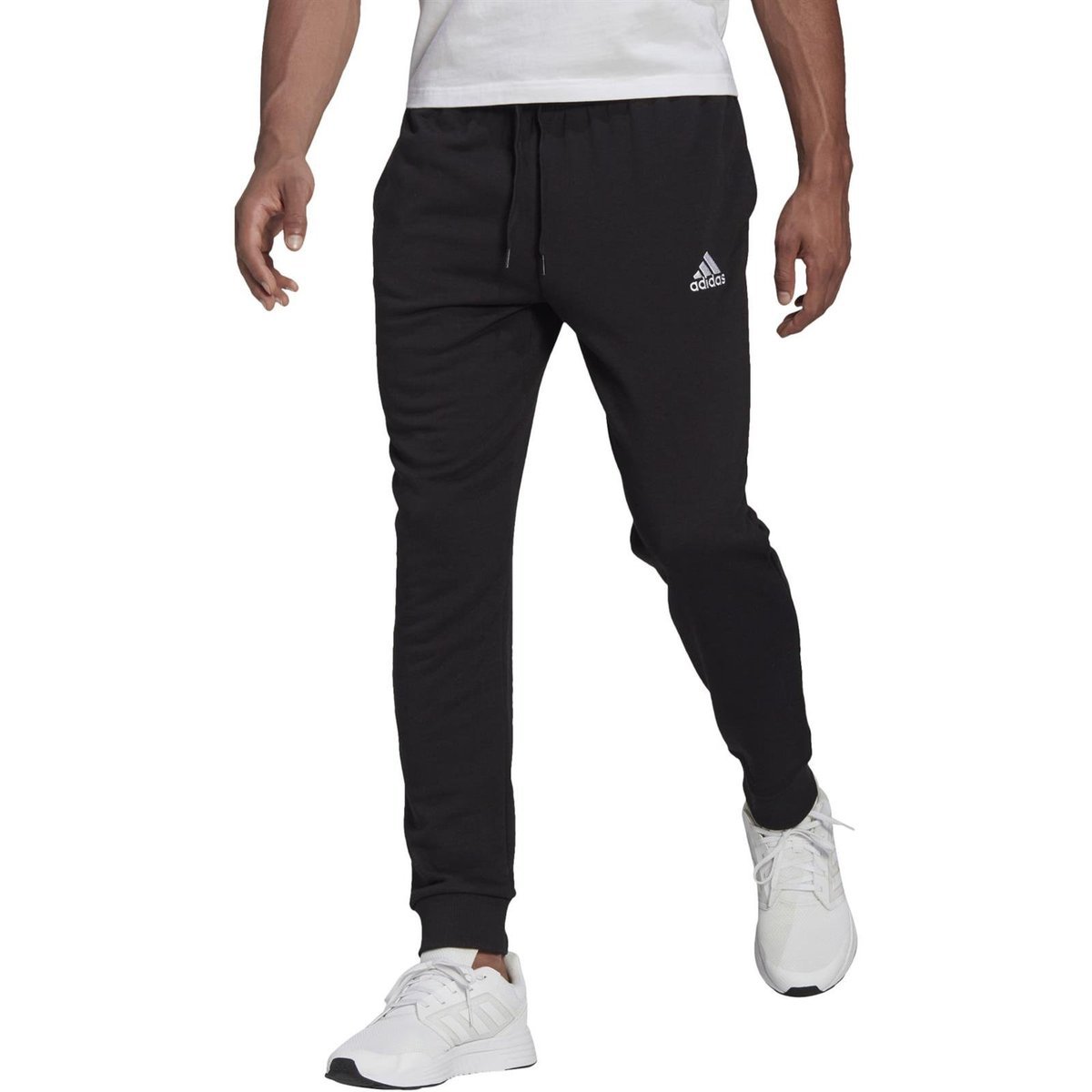Spodnie dresowe męskie adidas SPORTSWEAR ESSENITALS FT TAPERED CUFF czarne GK9265-XXL
