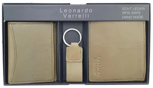 Zestaw upominkowy męski elegancki portfel brelok etui skórzany - Portfele - miniaturka - grafika 1