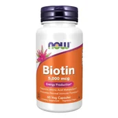 Witaminy i minerały - Now Foods NOW Biotin 5,000mcg 60vegcaps - miniaturka - grafika 1