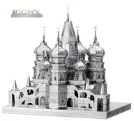 Klocki - Metal Earth, model do składania ICONX Cerkiew Wasyla Błogosławionego w Moskwie Saint Basil Cathedral - miniaturka - grafika 1