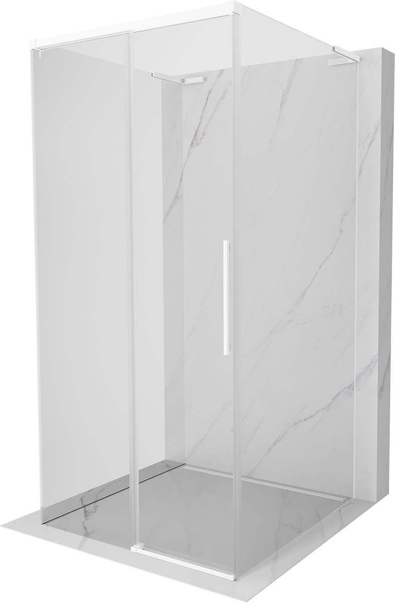Mexen Rox-3S L kabina prysznicowa 3-ścienna rozsuwana 110 x 110 cm, transparent, biała - 8C2L-110-110-20-00-3S