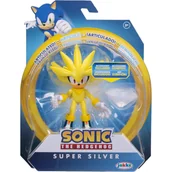 Figurki dla dzieci - SONIC THE HEDGEHOG ORYGINALNA RUCHOMA FIGURKA SUPER SILVER + WHITE EMERALD - miniaturka - grafika 1