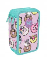 Piórniki - PIÓRNIK TRZYKOMOROWY Z WYPOSAŻENIEM DLA DZIEWCZYNKI JUMPER 3 CP DONUTS - miniaturka - grafika 1