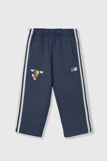 Spodnie i spodenki dla dziewczynek - adidas spodnie dresowe dziecięce x Disney kolor niebieski z nadrukiem - grafika 1