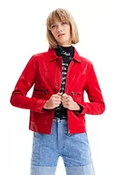 Płaszcze damskie - Desigual Damski płaszcz PU, Czerwony, XL - miniaturka - grafika 1