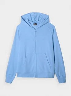 Damska bluza dresowa rozpinana z kapturem 4F 4FWMM00TSWSF1763 - niebieska - Bluzy sportowe damskie - miniaturka - grafika 1