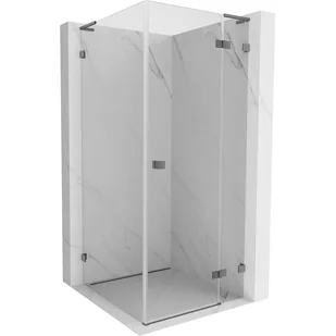 Mexen Lunar L kabina prysznicowa uchylna prawa 70 x 70 cm, transparent, gun metal - 834L-070-070-95-00-P - Kabiny prysznicowe - miniaturka - grafika 1